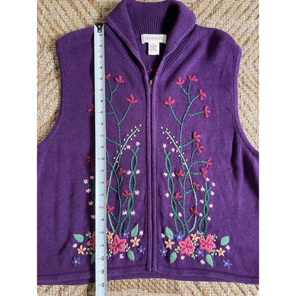 Vtg. Bechemel Embroidered Sweater Vest SZ L - Picture 7 of 7